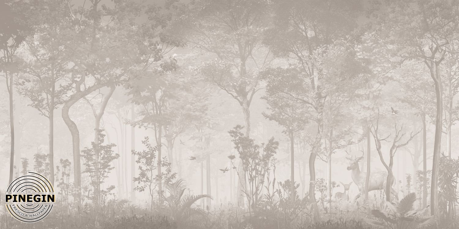 Affresco туманный лес