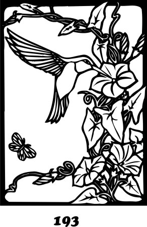 Трафарет витража птицы и цветы для росписи (49 фото)