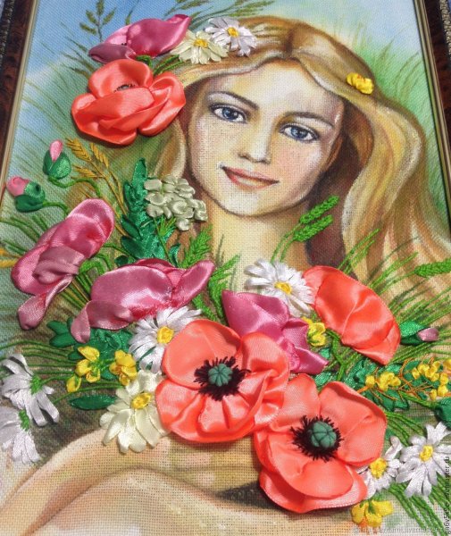 Портрет девочки с цветами