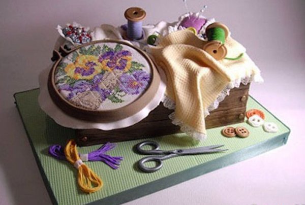 Торт для рукодельницы вязания