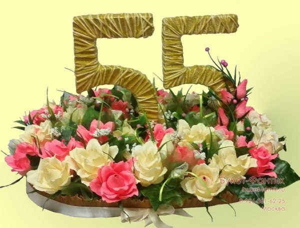 Букет цветов на 55 лет женщине