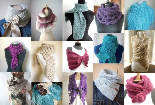 Интересные вязаные шарфы