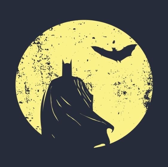 Бэтмен на фоне Луны арт