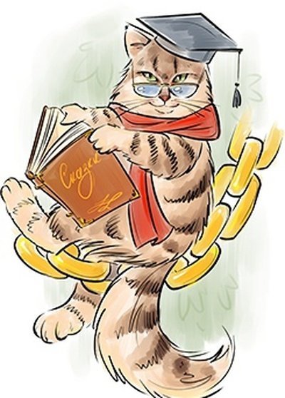 Котик с книгой рисунок