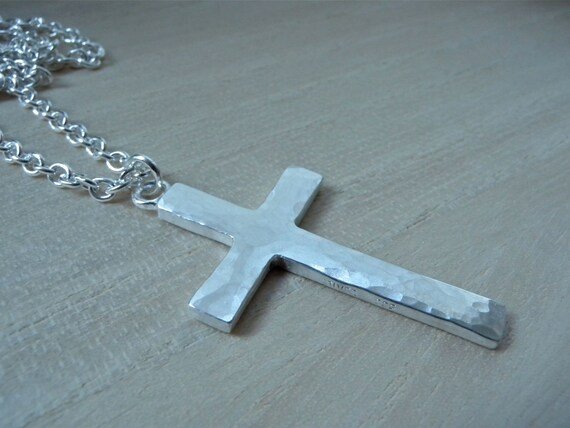 Крест серебряный мужской большой