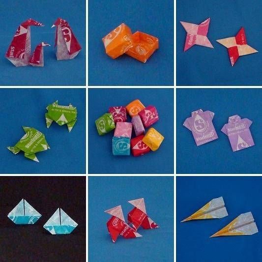 Оригами конфета из бумаги