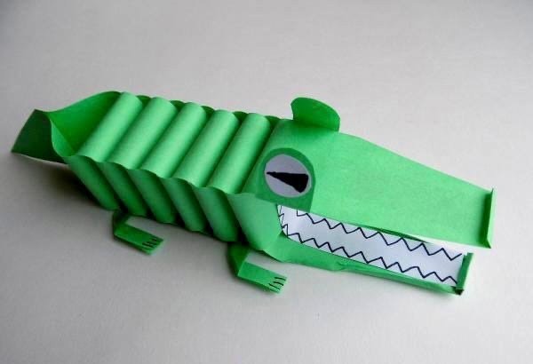 Объемный Крокодильчик из бумаги