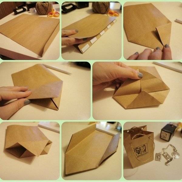 Как сделать пакет из бумаги а4 пошагово