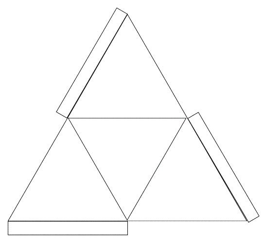 Развёртка четырёхугольной пирамиды для склеивания