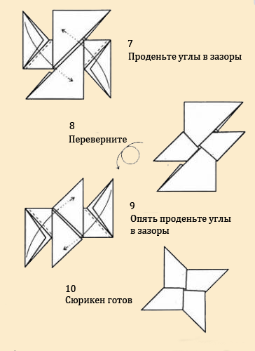 Как сделать сюрикен из бумаги а4 схема