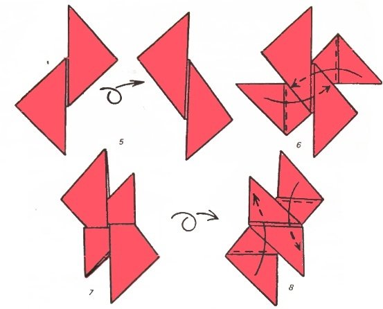 Оригами из бумаги схемы для детей сюрикен