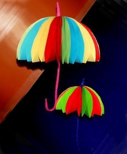 Зонт из цветной бумаги объемный
