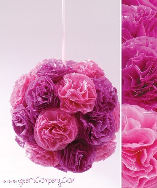 Цветы шары из гофрированной бумаги