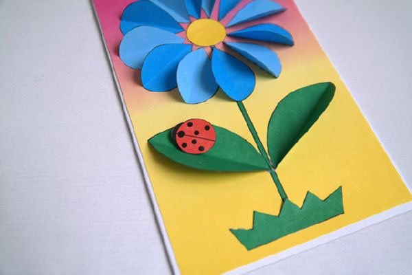 Открытки из цветной бумаги для детей