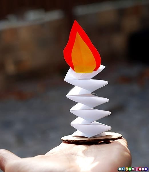 Объемная свеча из бумаги
