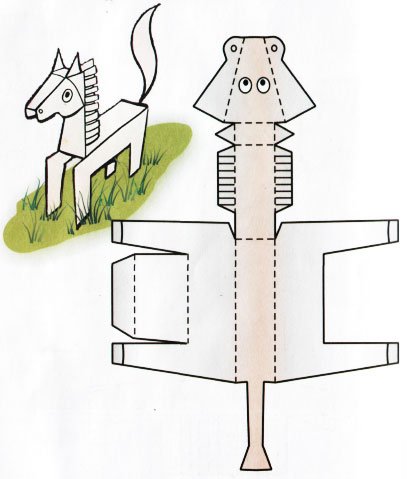 Лошадь поделка из бумаги