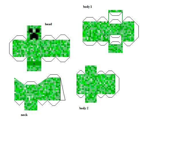Майнкрафт паперкрафт КРИПЕР МУТАНТ