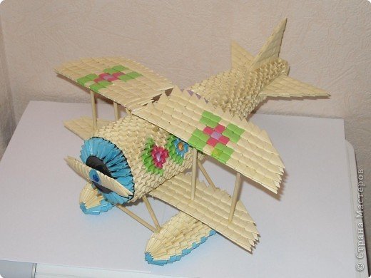 Самолет кукурузник оригами модульное