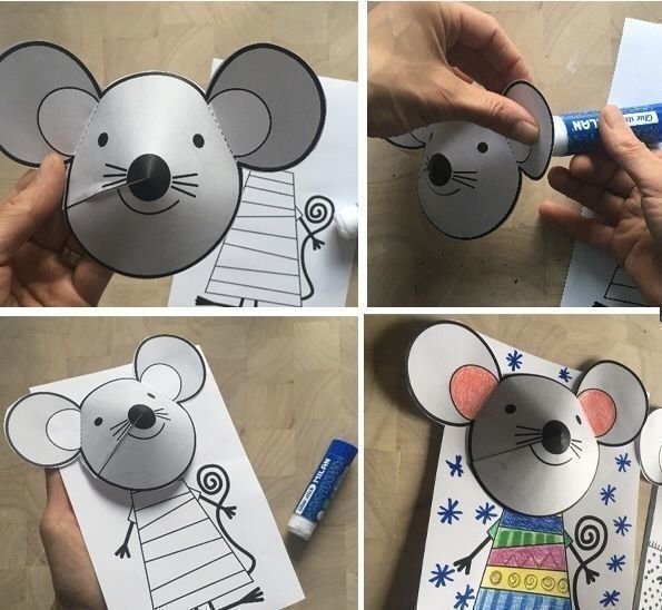 Мышонок поделка из бумаги для детей