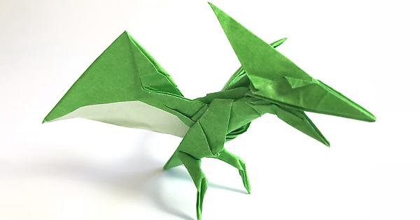 Оригами из бумаги Птеранодон
