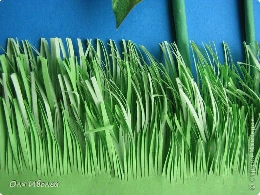 Трава из бумаги объемная