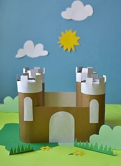 Замок из бумаги для детей