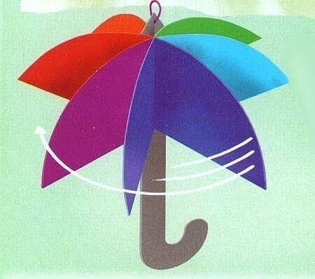 Аппликация цветные зонтики