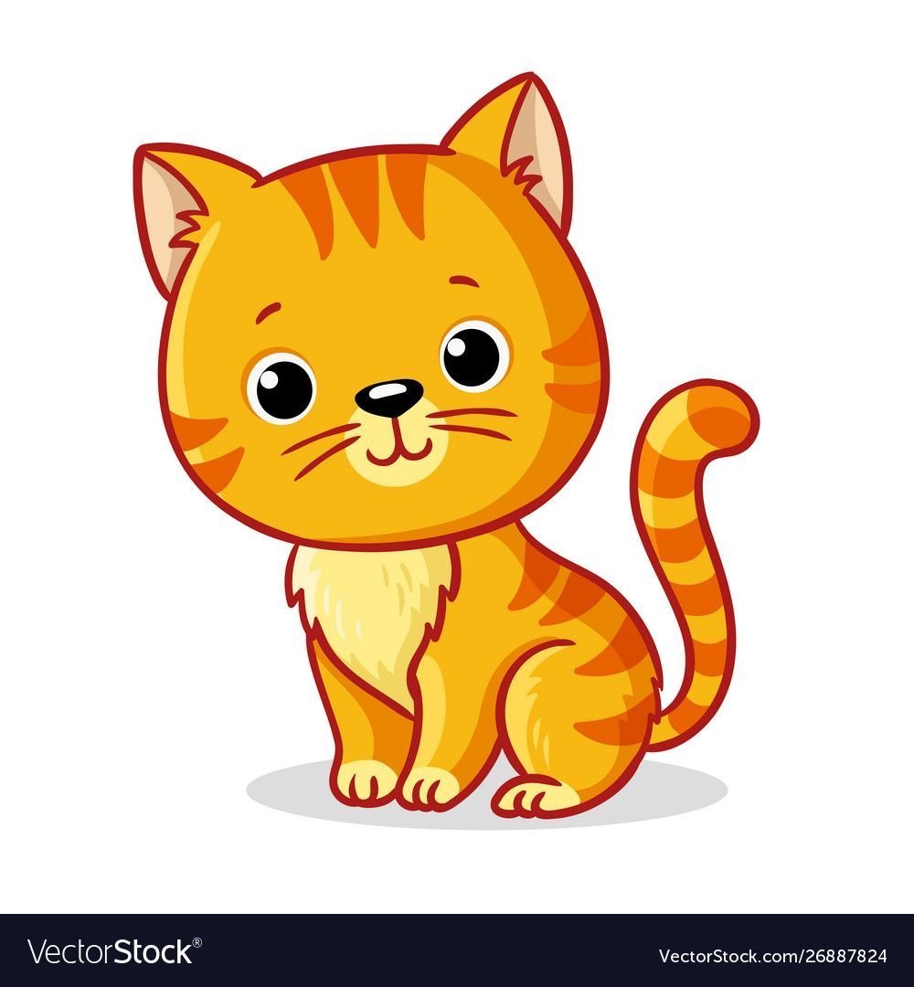 Мультяшный кот на белом фоне