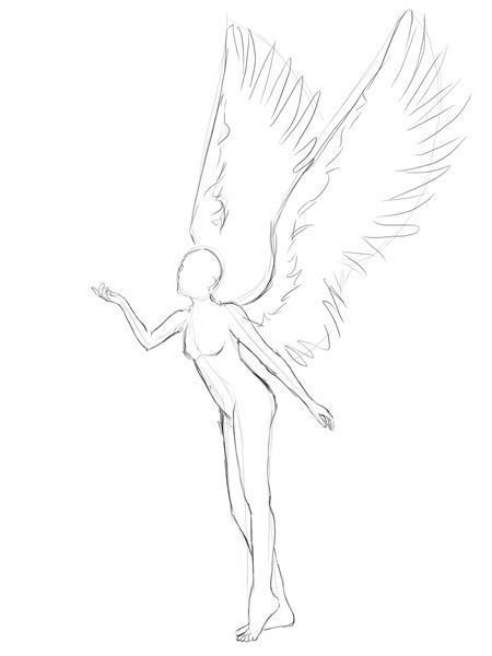 Позы для рисования девушек с крыльями