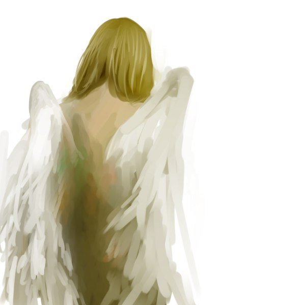 Ангел спиной с крыльями
