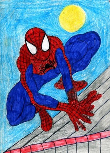 Детские рисунки человека паука