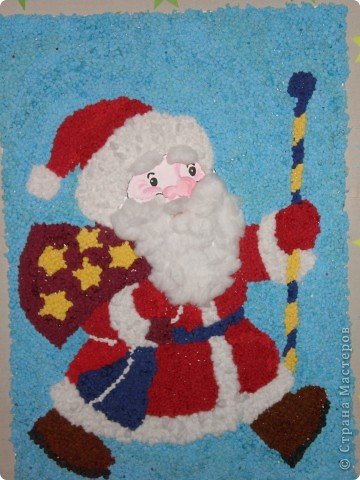 Дед Мороз из картона и ваты