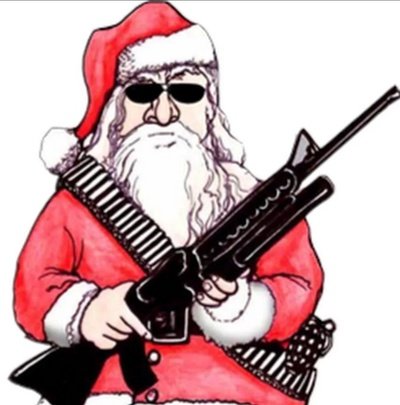 Санта с ружьем