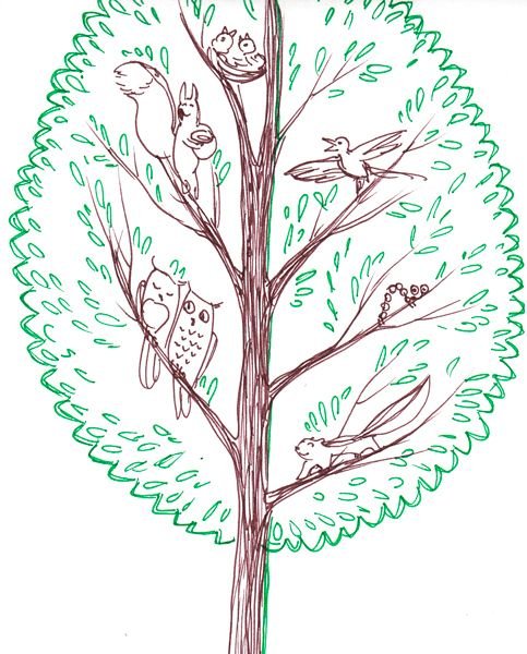 Рисунки дерево робот