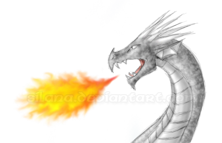 Голова дракона с пламенем