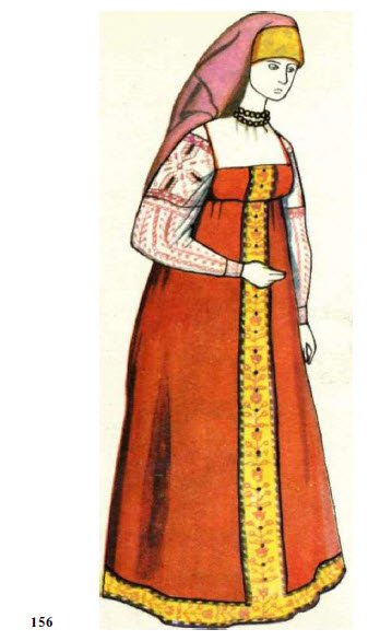 Женская одежда Русь 15 век