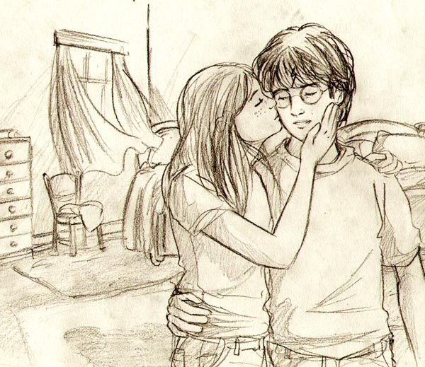Гарри Поттер и Джинни рисунок