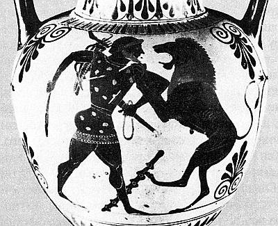 Геракл и Лев вазопись