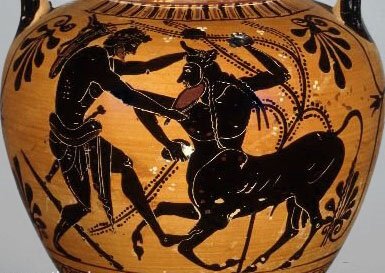 Греческая вазопись Лань
