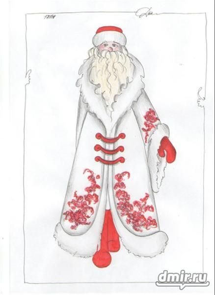 Эскиз костюма Деда Мороза и Снегурочки