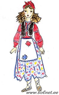 Эскиз театрального костюма баба Яга