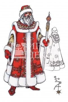 Эскиз костюма Деда Мороза и Снегурочки
