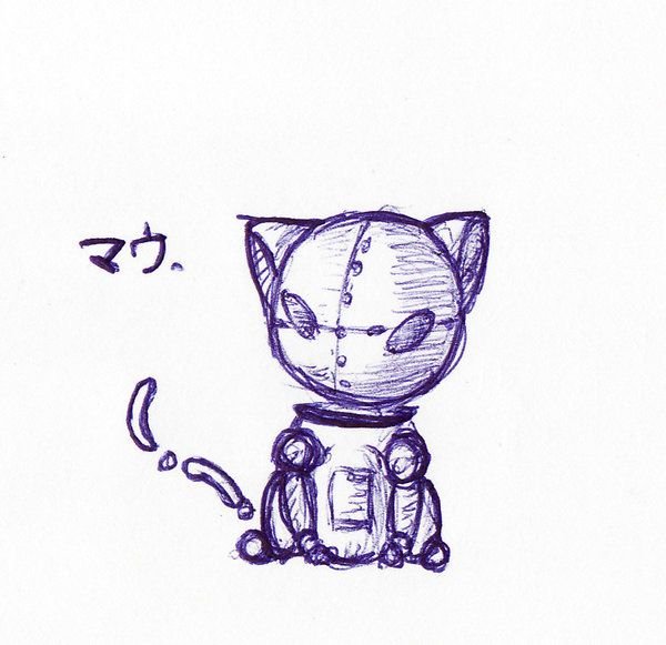 Рисунок котик робот