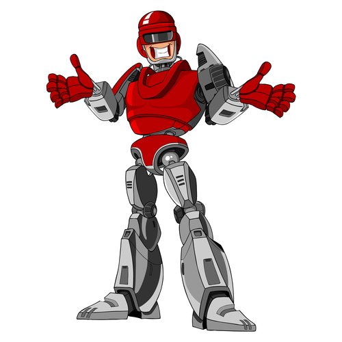 Нарисованный красный робот