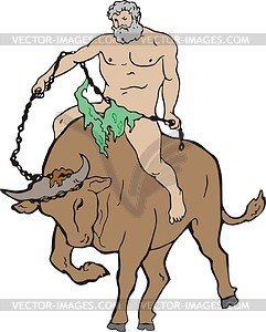 Иллюстрация к подвигу Геракла Критский бык