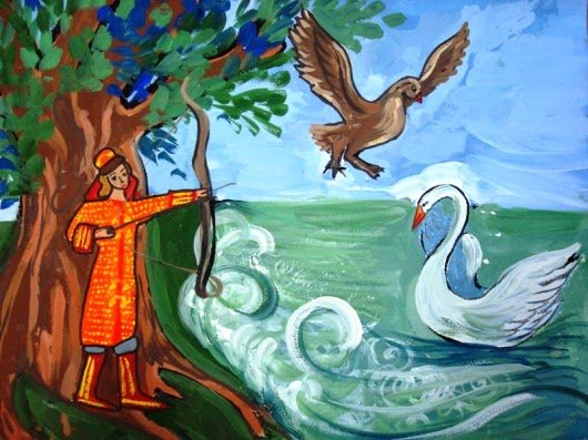 Пушкин сказка о царе Салтане лебедь и Коршун