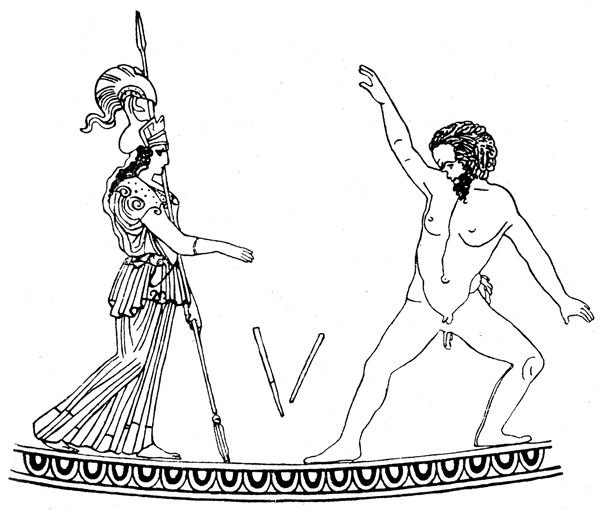 Афина и Марсий древняя Греция