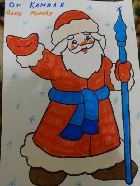 Детские рисунки Деда Мороза