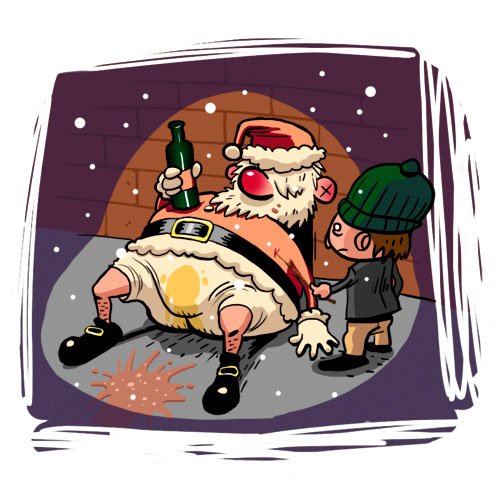 С новым годом пьяный дед Мороз