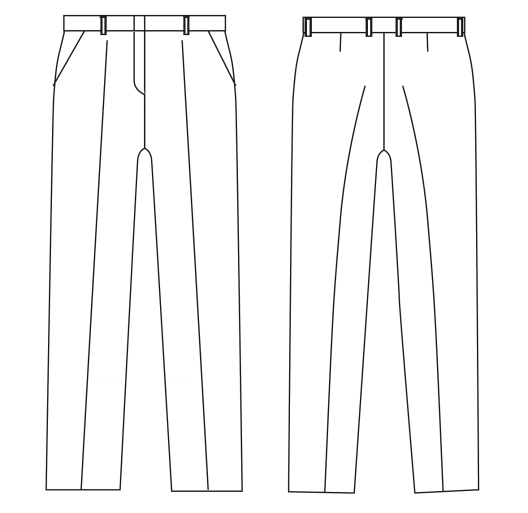 Мужские брюки вид спереди и сзади